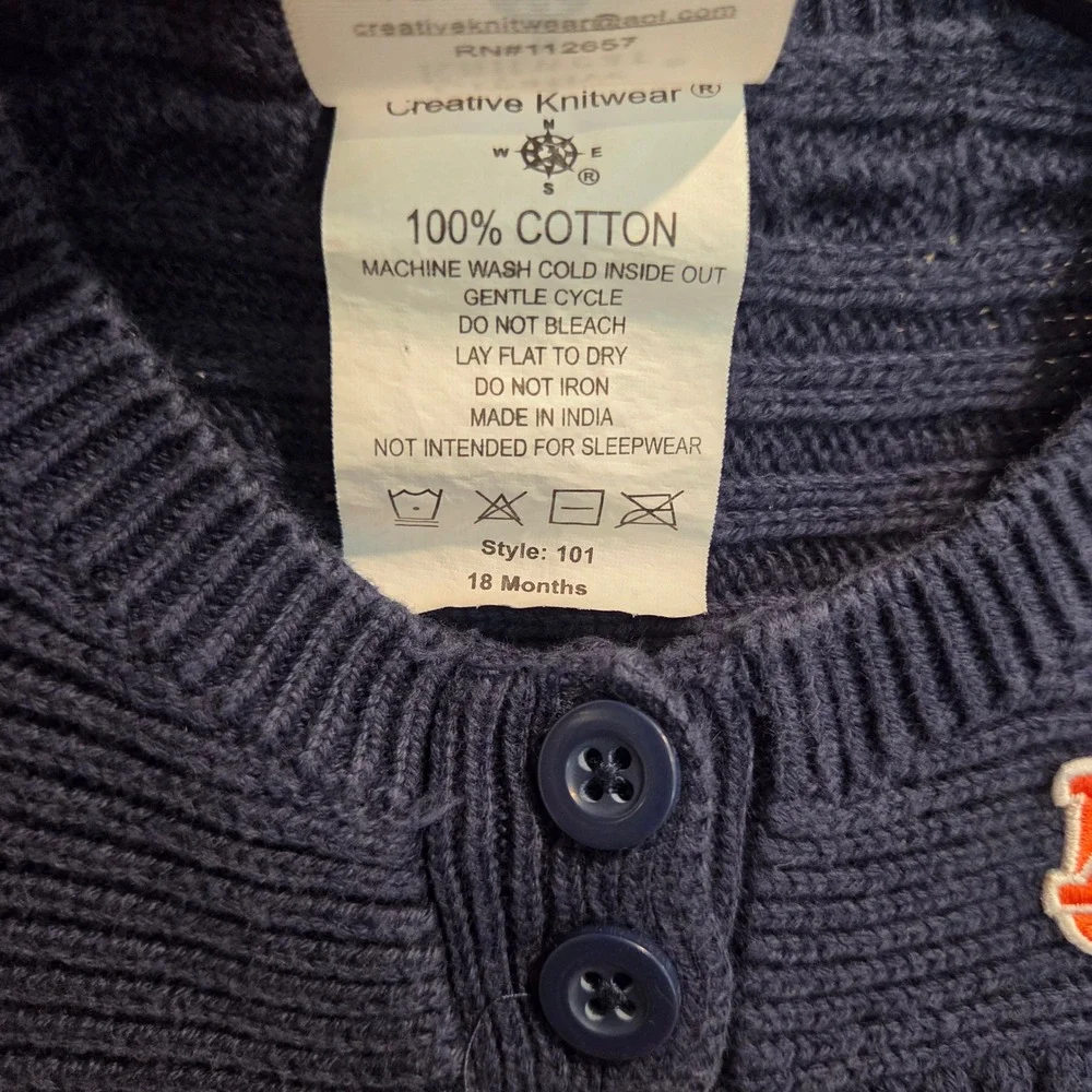Creative Knitwear Auburn Tigers Baby Girls Dress 18 M Navy Blue Knit Sweater